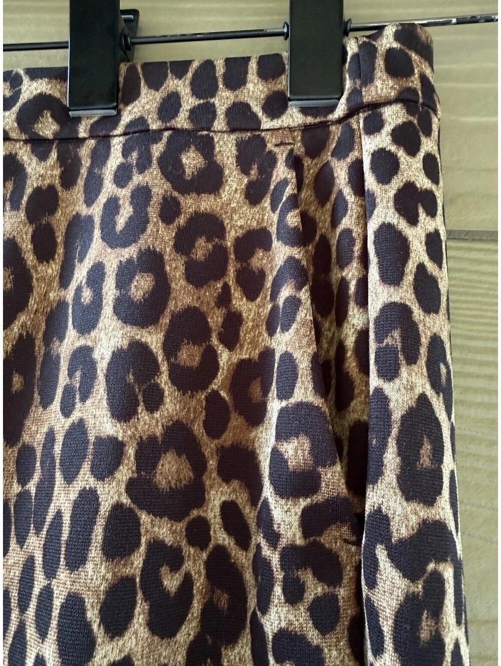 Michael Kors Women's Dark Camel Brown Leopard Print Pull On Leggings Size M